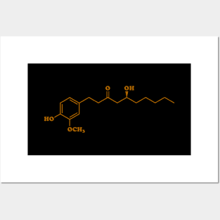 Ginger Gingerol Molecule Chemical Formula Posters and Art